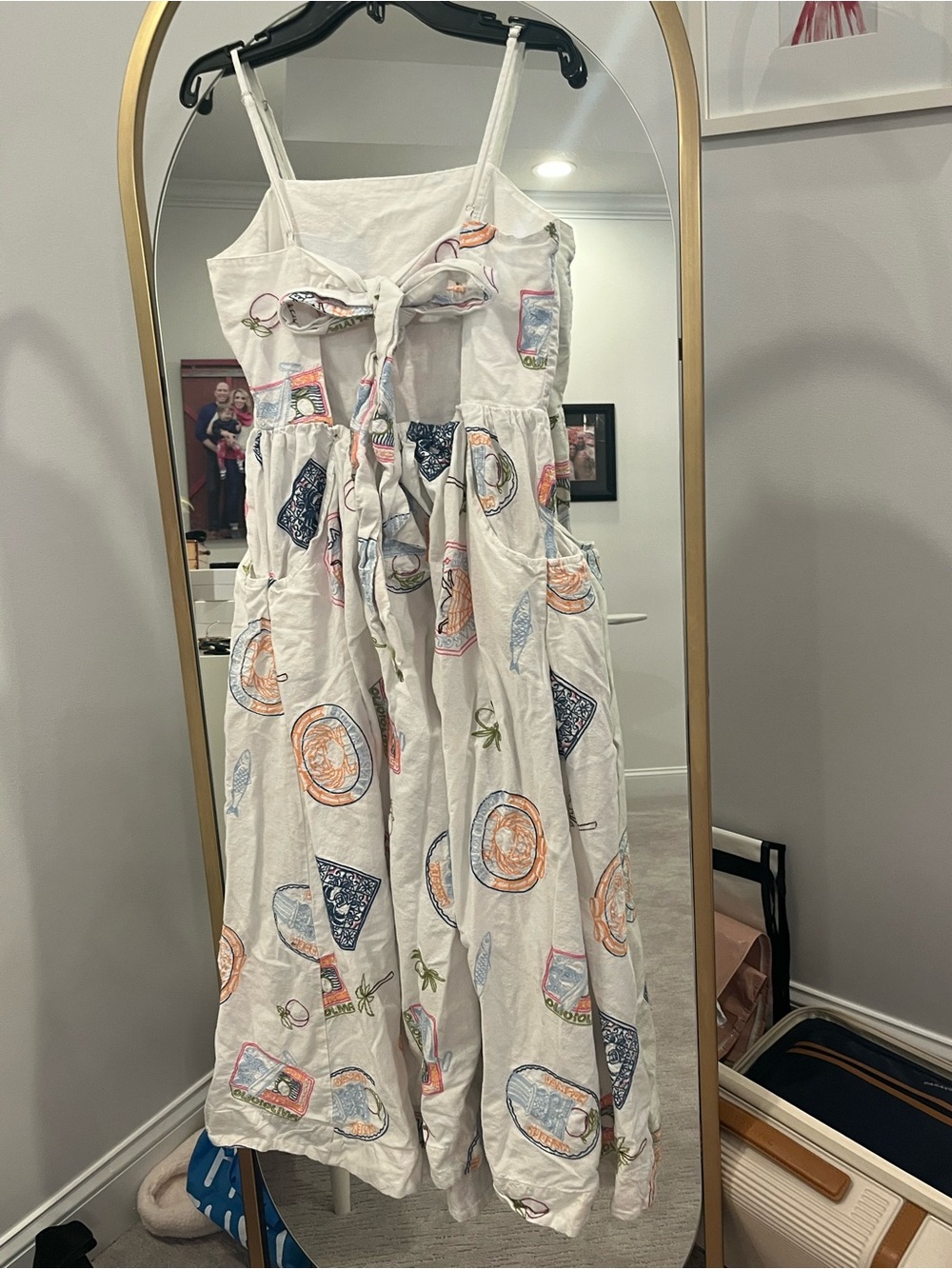 Anthropologie x Damson Madder White Midi Sundress with Spaghetti Straps - Picture 4 of 6